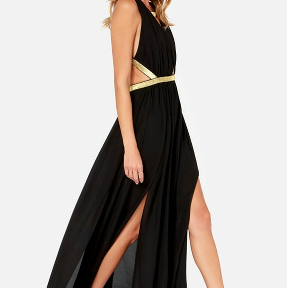Lulu's black and gold maxi dress - Picture 4 of 7